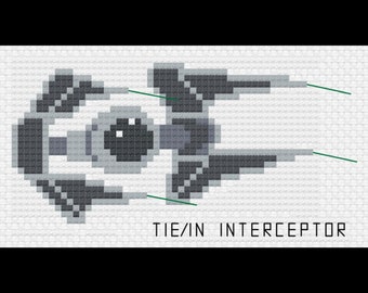 Star Wars TIE Interceptor Cross Stitch Pattern