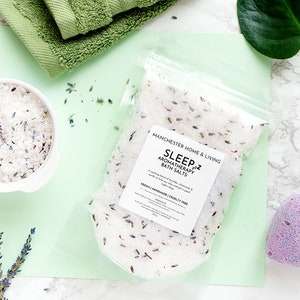 Lavender Epsom Bath Salt | Aromatherapy Sleep Bath Salt | Wellness Self Care Gift | Dead Sea Salt Bath Gift Set | Sleep Himalayan Bath Salts