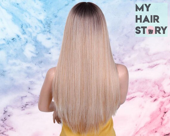 Ombre Dirty Blonde Wig Two Toned Layer Ombre Lace Frontal Etsy