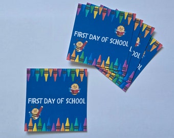 First Day Of School Cardstock Embellishment or Sticker Scrapbooking Card Making Junk Journaling Homeschool School Party
