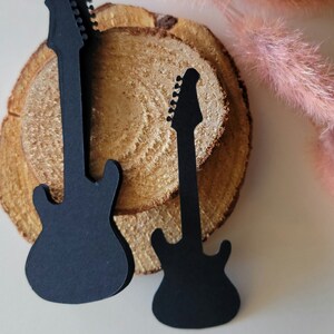 Guitar Silhouette  Shape Paper Shape DIY Cardmaking Scrapbooking Junk Journaling Crafting DIY 4&quot; x 1.26&quot;  20 Piece
