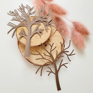 Bare Tree Shape Paper Shape DIY Cardmaking Scrapbooking Junk Journaling Crafting DIY 4&quot; x 3 1/2&quot;  Fall Halloween Family Guests 8 Piece
