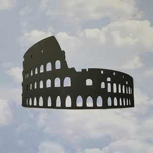 Coliseo Romano, forma de papel, bricolaje, tarjetas, scrapbooking, diario basura, manualidades, bricolaje, 6" x 4", 4 piezas