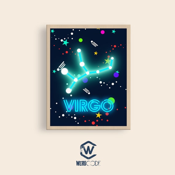 Zodiac Nursery Wall Art, Zodiac Virgo wallpapers, Printable Zodiac wall art, Zodiac Wall decor, Zodiac Wallpapers, Boy nursery decor