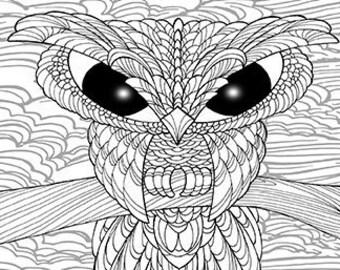 Uil Kleurplaat Etsy