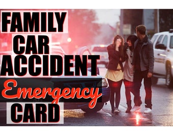 Tarjeta de EMERGENCIA por Accidente de Coche Familiar