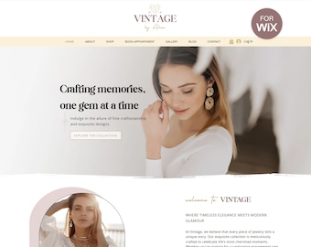 Wix Jewelry Store Website Template, Wix Boho Website Design, eCommerce Website, Small Business Website