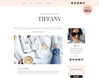 Wix Blog Template - Wix Website Template - Blog Website - Wix Website Design - Fashion Blog - Travel Blog - Beauty Blog