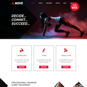Wix Website Template, Wix Website Design, Fitness Website, Gym Website, Sports Website, Personal Trainer Website
