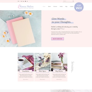 Wix Website Template, Wix Website Design, Writers Website, Author Website Design, Bakery Website, Flower Shop Website