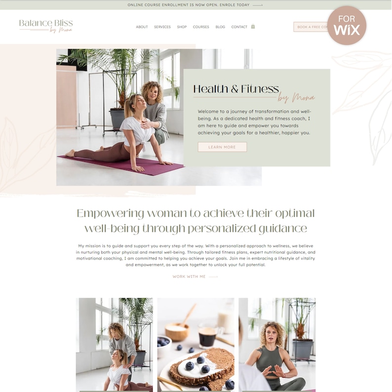 Health Coach Website, Life Coach Website, Nutritionist Website, Wellness Website, Fitness Website, Wix Website Design, Wix Website Template