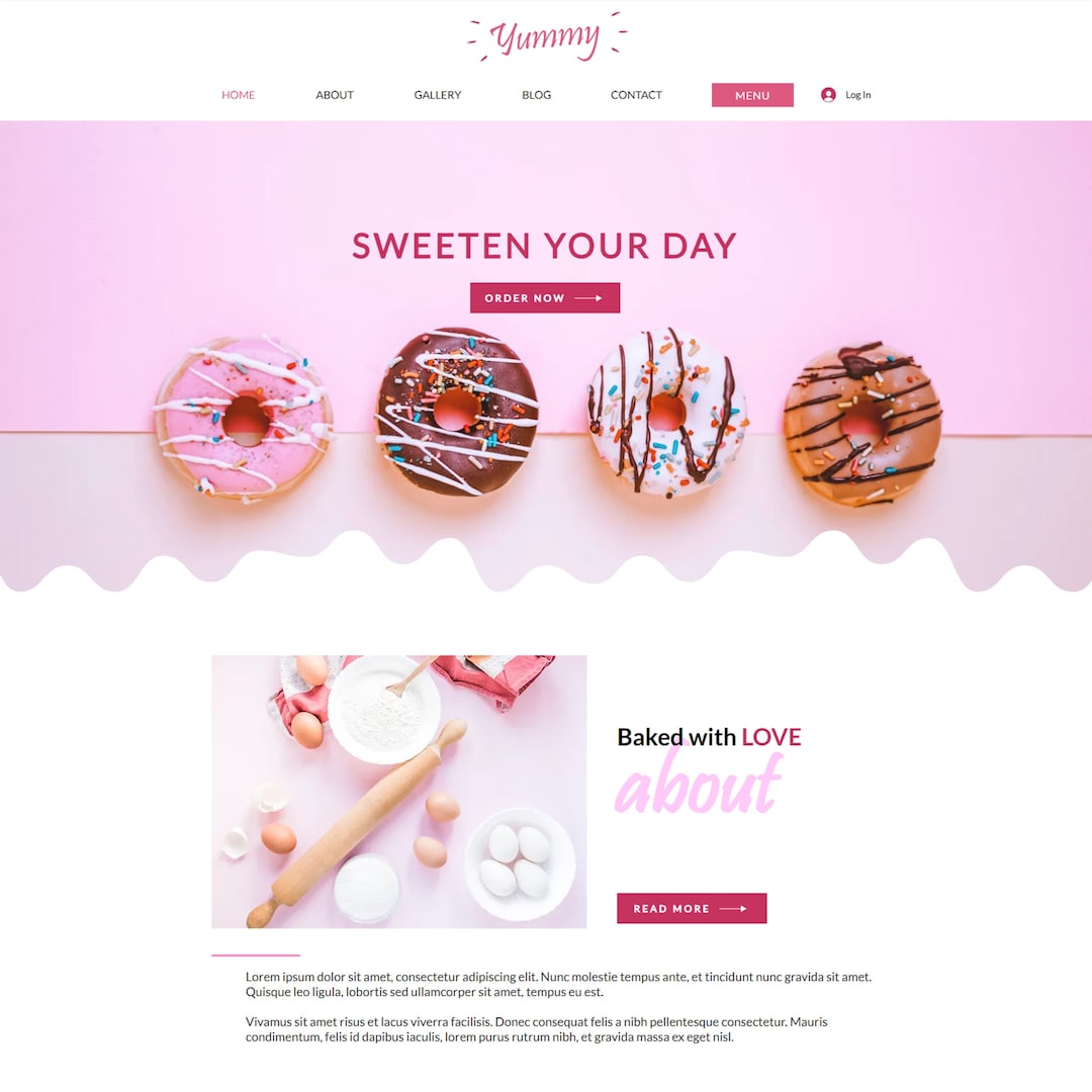 Wix Website Template Wix Website Design Bakery Website - Etsy