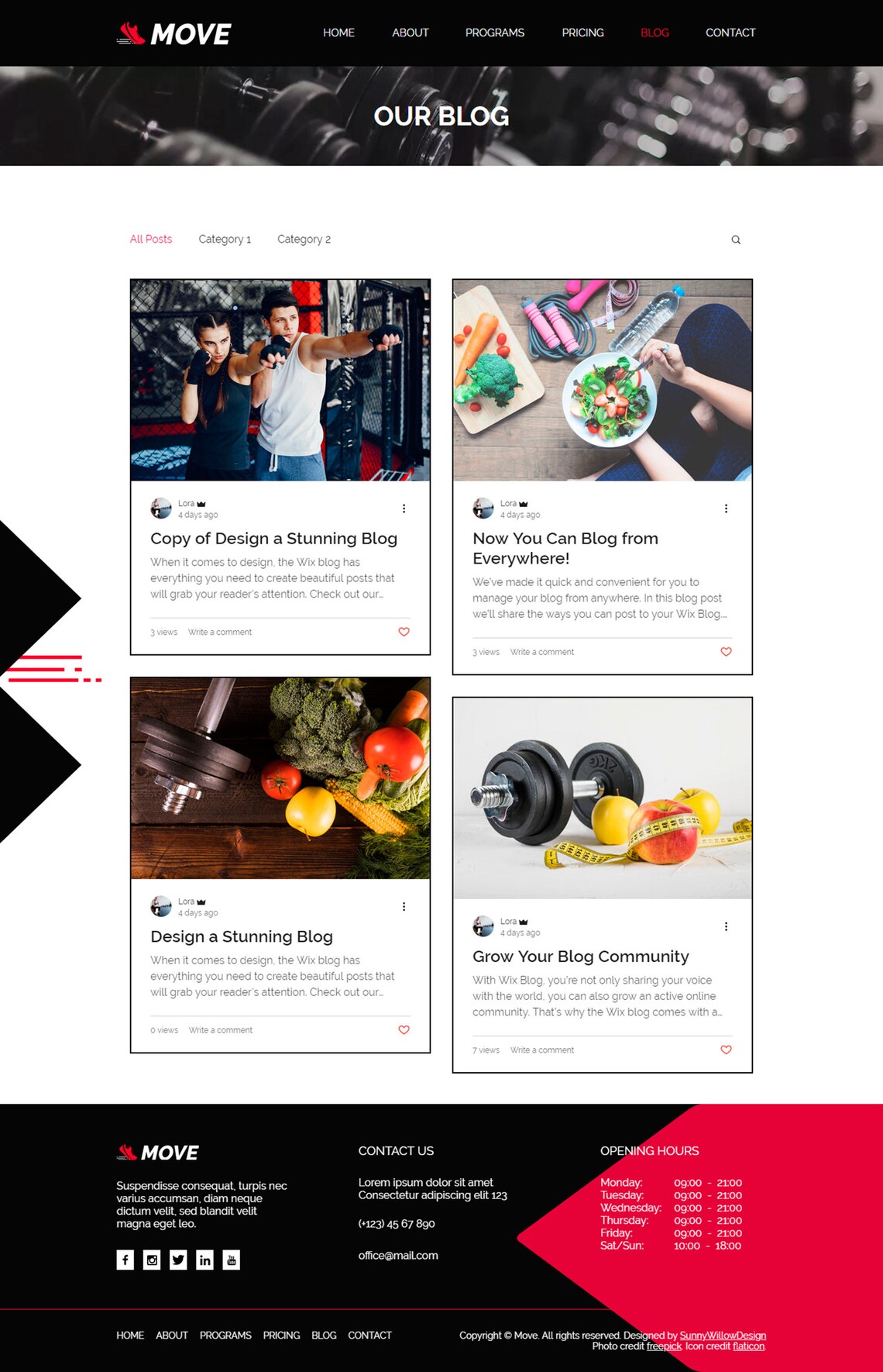 Wix Gym Template Wix Gym Template