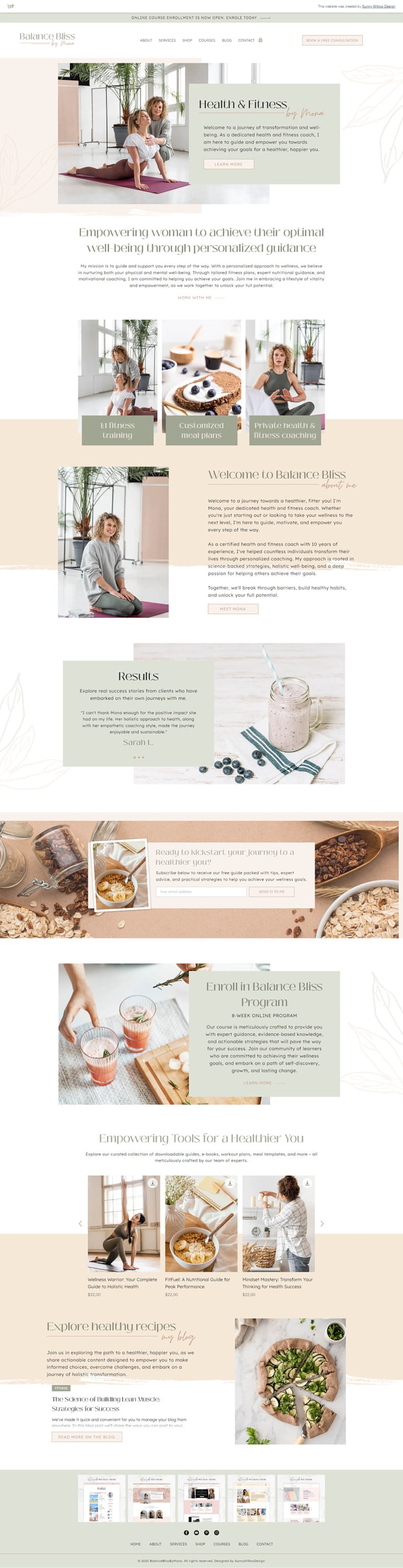 Health Coach Website, Life Coach Website, Nutritionist Website, Wellness Website, Fitness Website, Wix Website Design, Wix Website Template