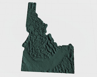STL del estado de Idaho para impresión 3D o tallado 3D