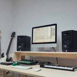 Custom Size Plywood Music Studio Monitor Stand | Recording Studio Production Monitor Riser | Speakers Desk Wood Shelf | Sizes 24 to 75 inch