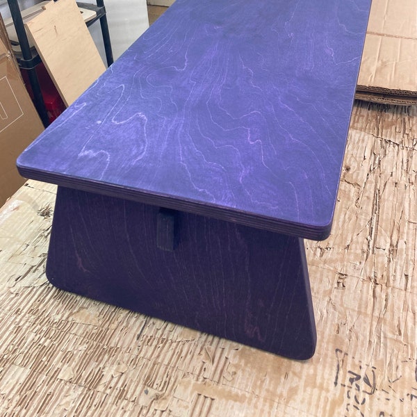 Creative Designer Studio Plywood Monitor Stand Custom Size Desk Setup Shelf Japandi Japanese Wood Premium - Violet 47x12x7" / 120x30x18cm