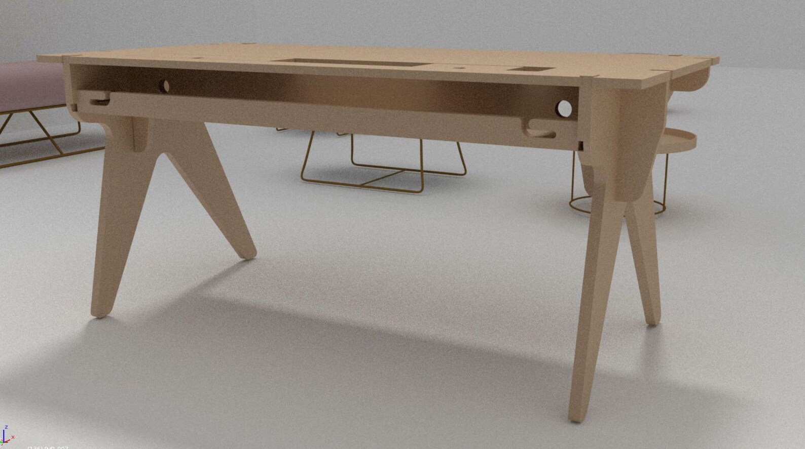 Plywood Gaming Desk with Storage Etsy