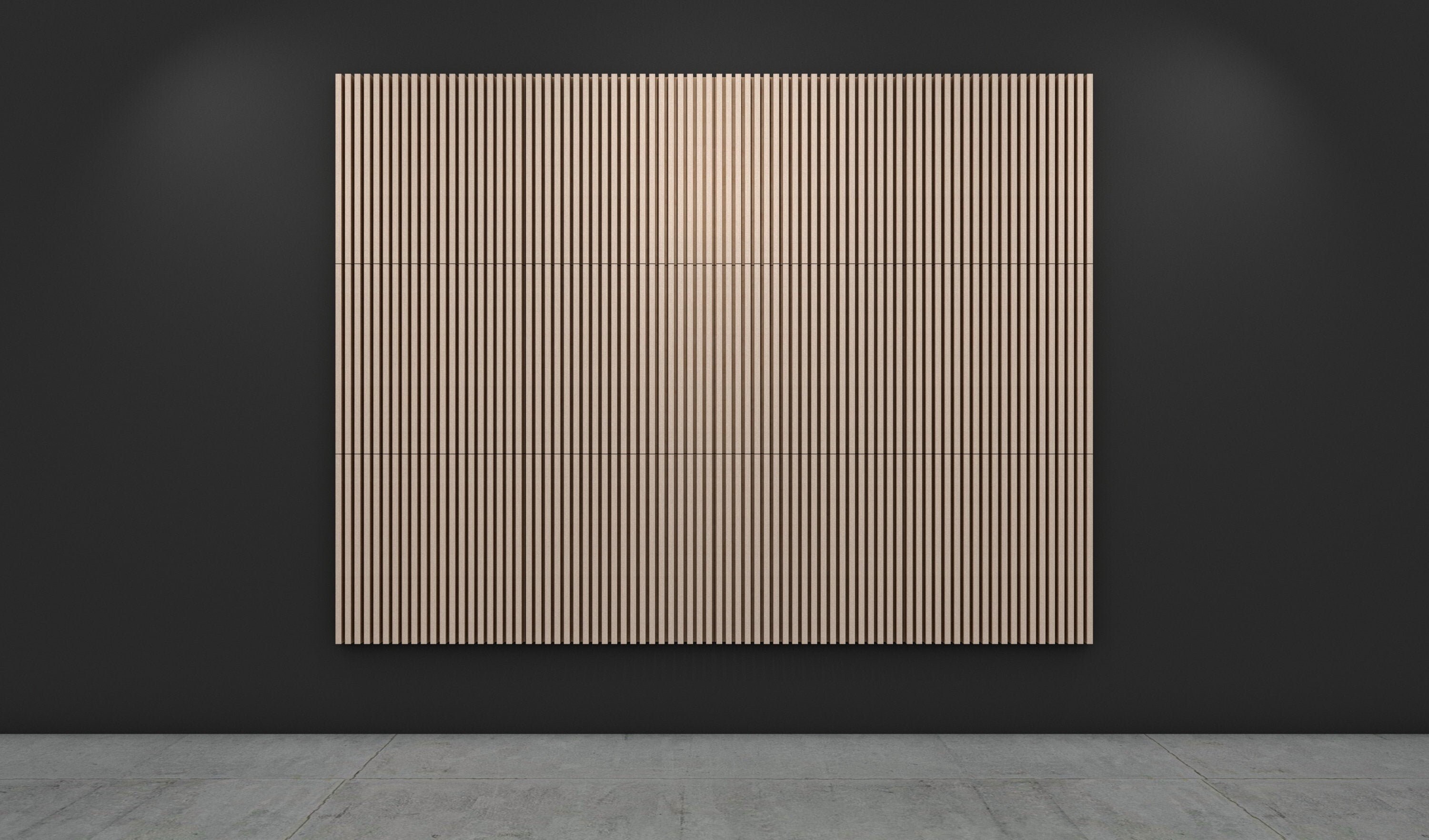 Large Wood Wall Panels 19.5x19.5 inch (50x50cm) 3D Vertical Wood