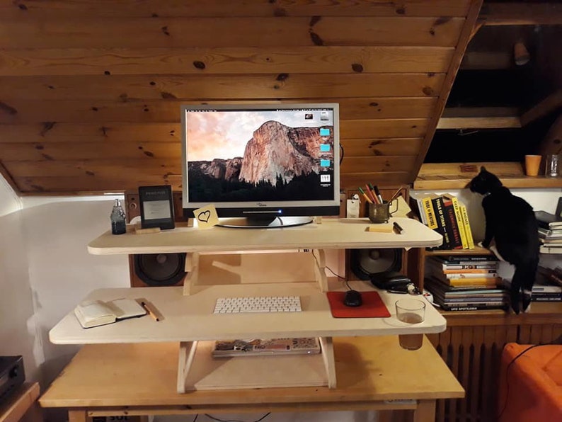 150cm / 59 Adjustable Sit To Stand Desk Converter Size XXL Etsy