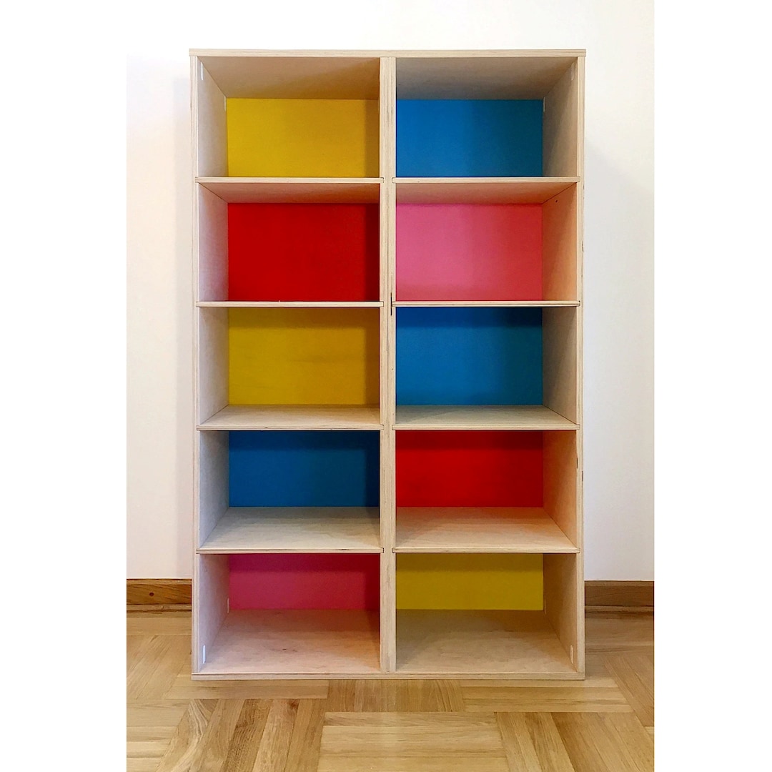 2x5 Bookshelf With Adjustable Shelves for Vinyl Records, Books, Toys