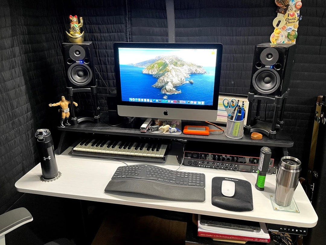 Black Stain Music Studio Monitor Stand Birch Plywood Speakers Riser