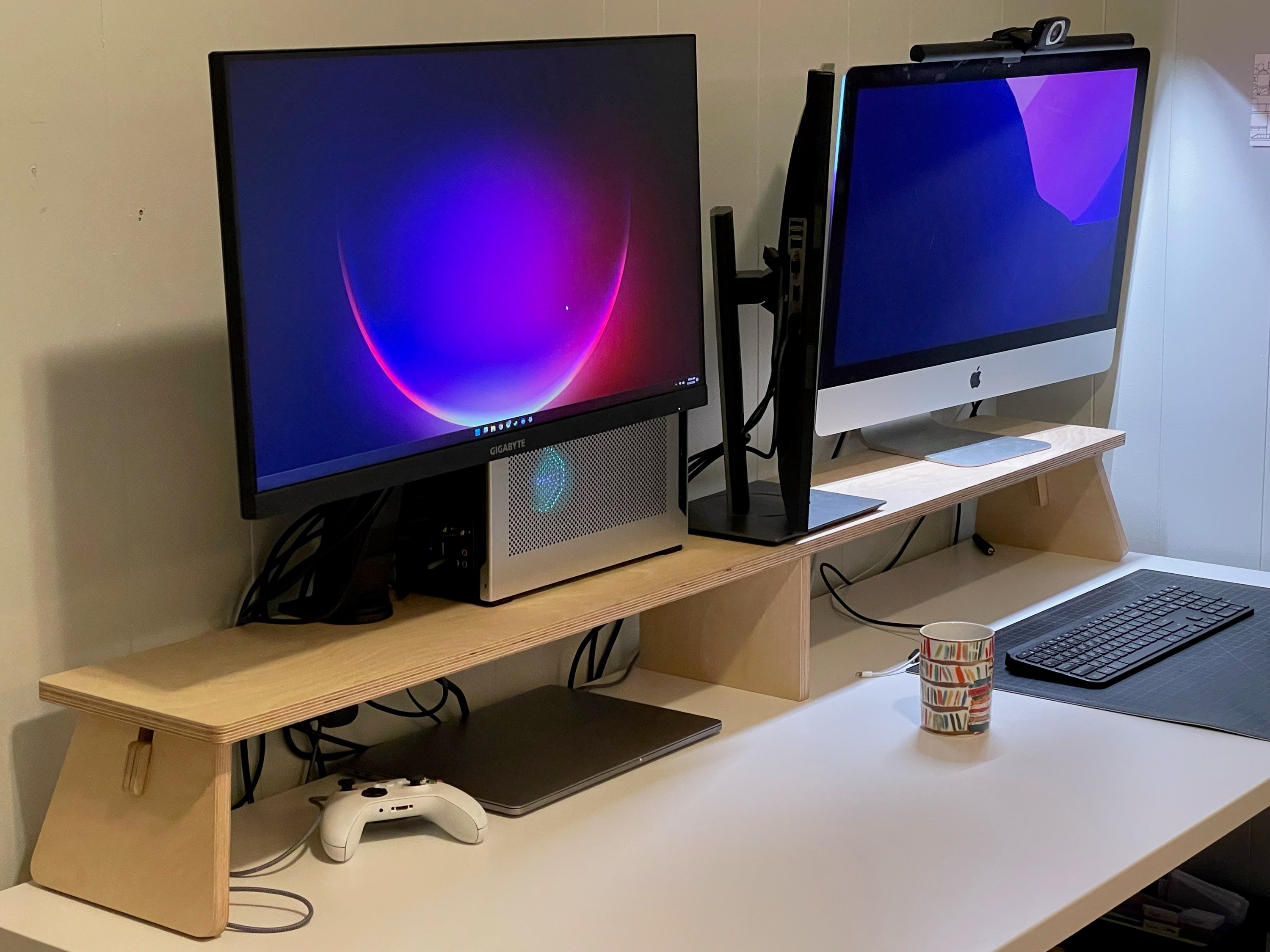 Multiple Size Monitor Stand Desk Shelf Length From 24 Inch Etsy Australia