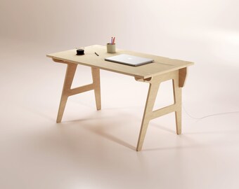 Mono Desk XXXL - modern scandinavian, minimalistic design, plywood desk, size 72 x 28 x 28 inch | 180 x 71 x 71 cm
