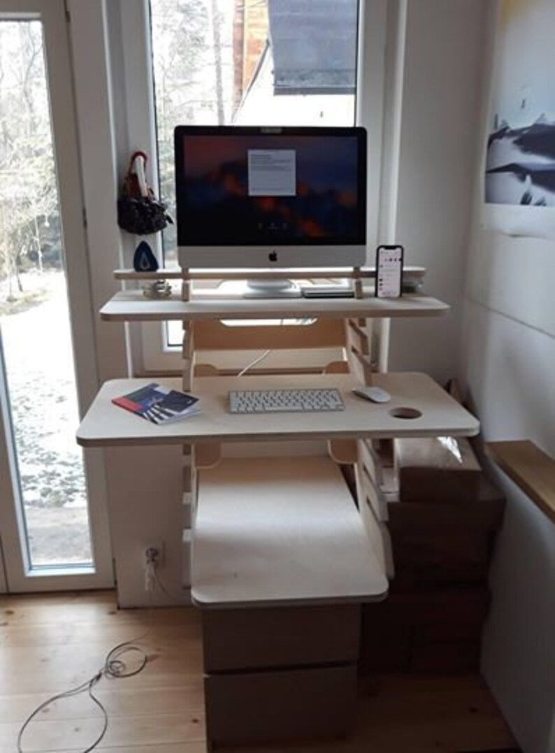 150cm / 59 Adjustable Sit To Stand Desk Converter Size XXL Etsy