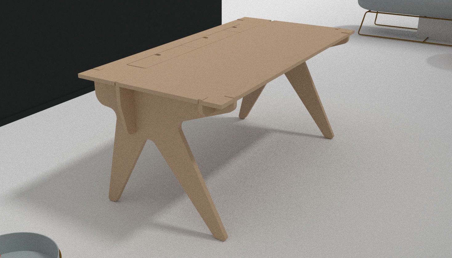 Plywood Gaming Desk with Storage Etsy