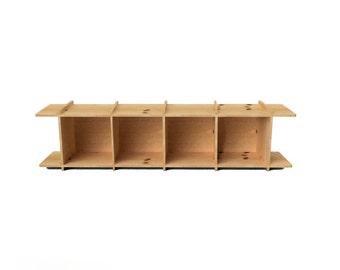 4x1 Modular Plywood TV Sideboard Media Shelf Console 33cm/13” Unit Vinyl Modern Minimal Japandi Custom Wood Design 170x42x35cm / 67x16.5x14”