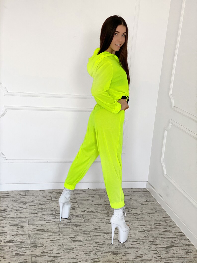 neon green romper