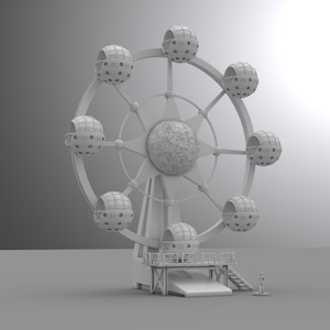 3D printable PostApocalyptic Ferris Wheel