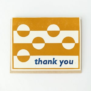 Handprinted linocut abstract thank you card 100% recycled paper and sustainable inks image 2