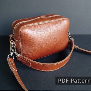 Leather Mini Crossbody Bag PDF Pattern - Crossbody Bag - Bag template - Leathercraft - PDF download - Leather Pattern - DIY Pattern