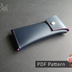 Padrão de estojo de caneta de couro - Padrão de estojo de lápis - Padrão de impressão fácil - Padrão de couro - Modelo de padrão - Padrão PDF - Padrões feitos à mão
