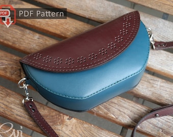 Small Leather Shoulder Bag Pattern - Crossbody Bag PDF pattern - Bag Template - Womens bag pattern