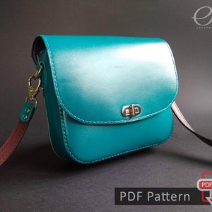 Leather Crossbody Bag PDF pattern - bag template - Leathercraft - PDF download - Womens bag pattern - Leather Pattern  - DIY pattern