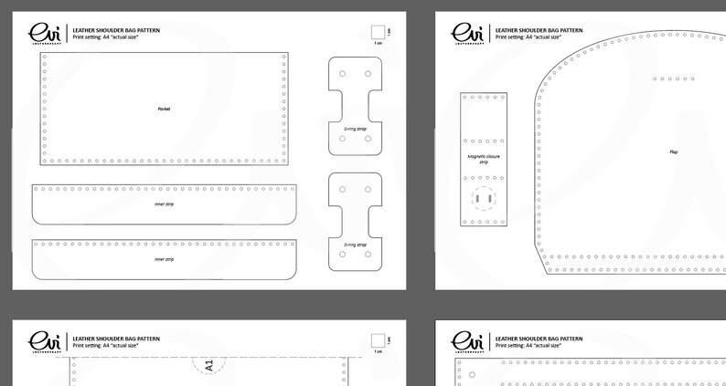 Leather Shoulder Bag PDF Pattern – DIY Crossbody Bag Template (instant ...
