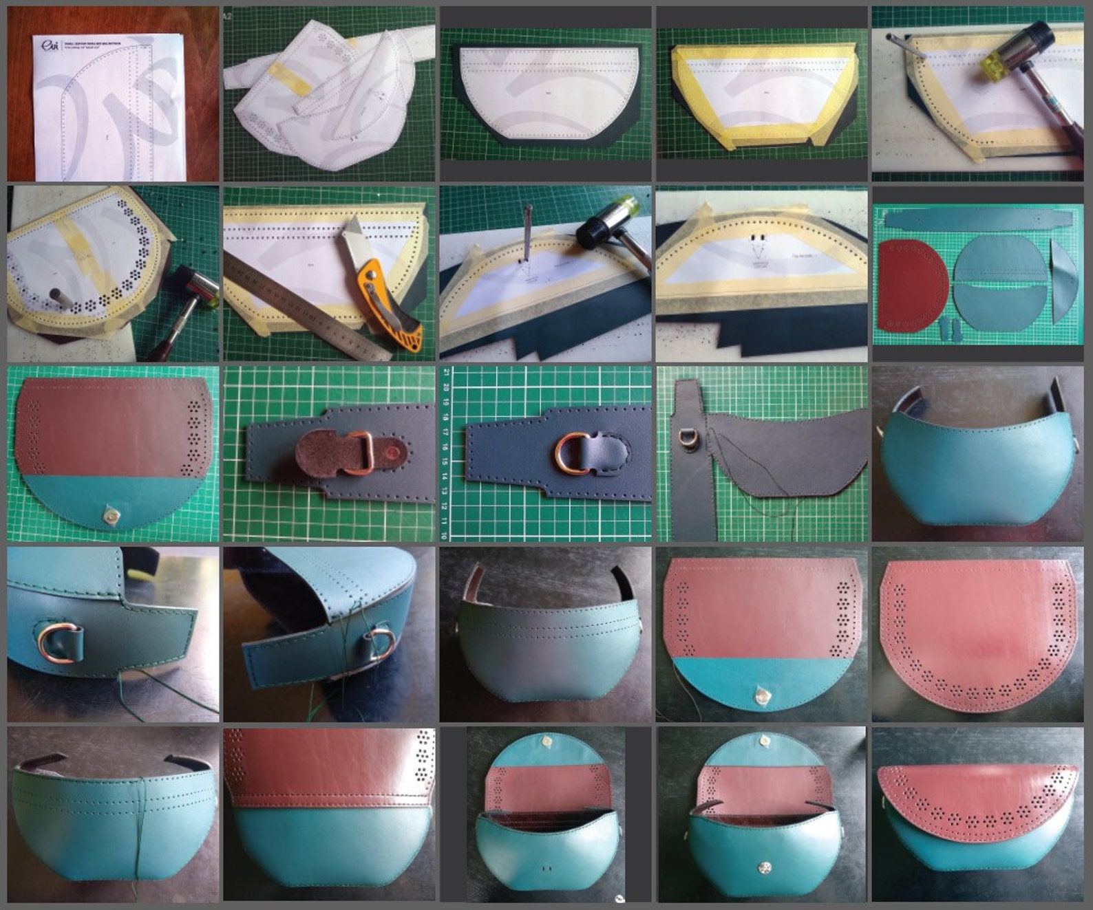 Small Leather Shoulder Bag Pattern Crossbody Bag PDF Pattern Etsy