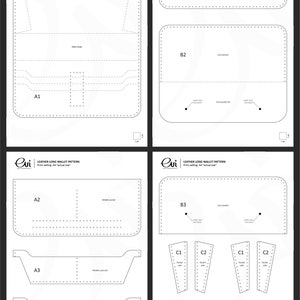 Leather Long Wallet PDF Pattern Wallet Template - Etsy