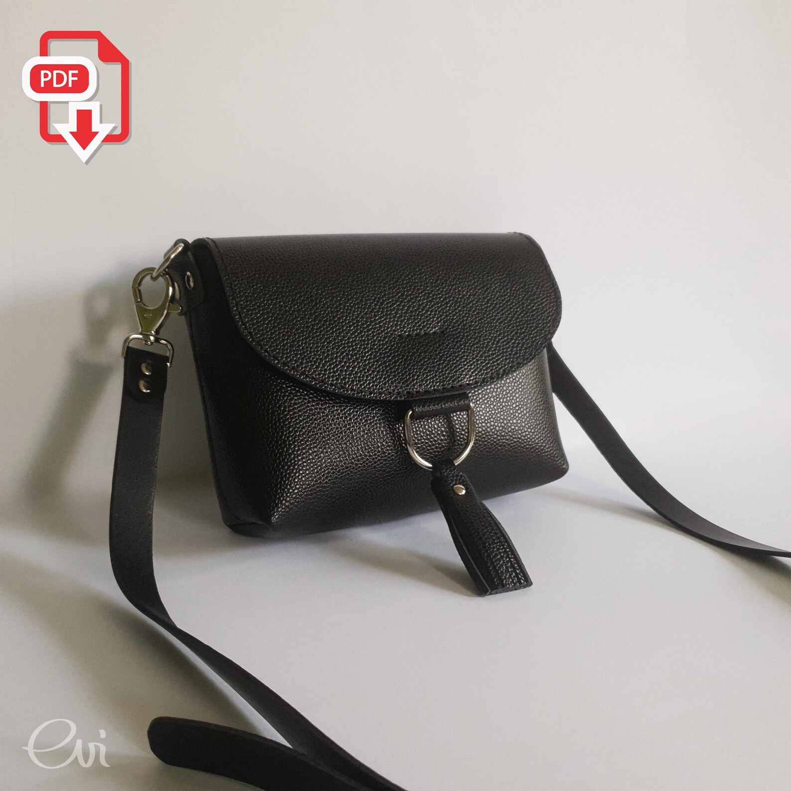 Leather Shoulder Bag PDF Pattern – DIY Crossbody Bag Template (instant ...