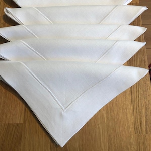 White Linen Napkins / Table Linens / Linen Napkins / White Napkins / Wedding Napkins / 45cmx45cm / Linen Napkin Set / White Table Linen