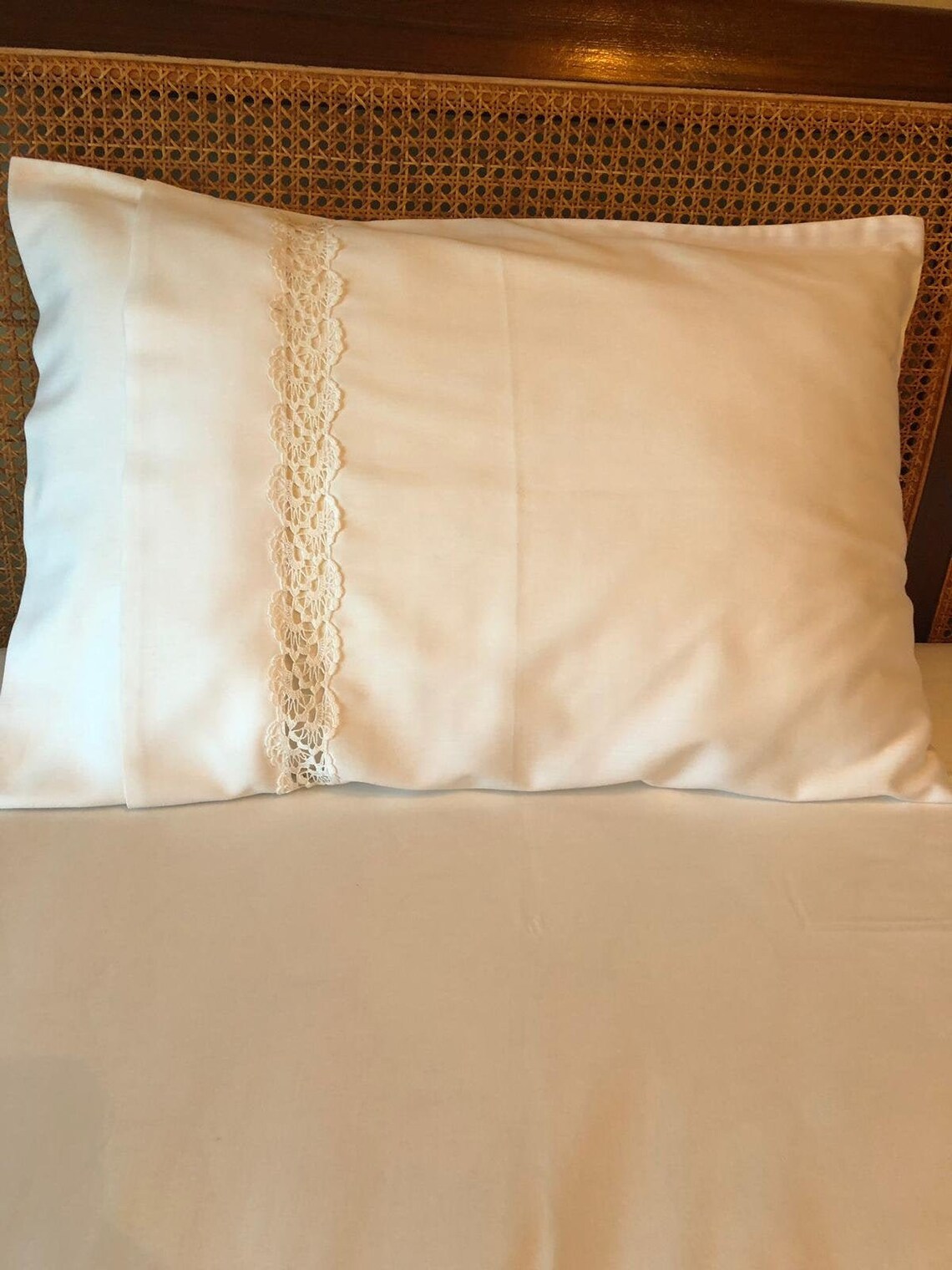 100 Cotton Satin White Pillow Case Set of 2 / Handmade White Etsy