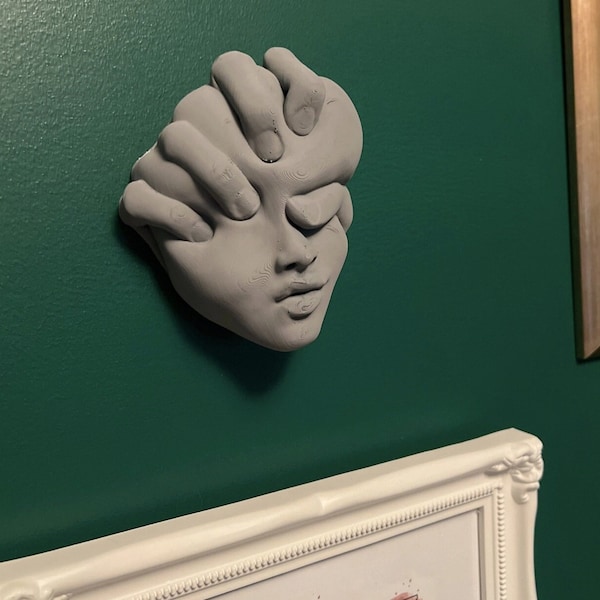 Abstract Sculpture, Home Decor, 3D Wall Art,  Modern Wall Art, Head Sculpture, Women Face Squashed Head Sculpture Wall Hanging