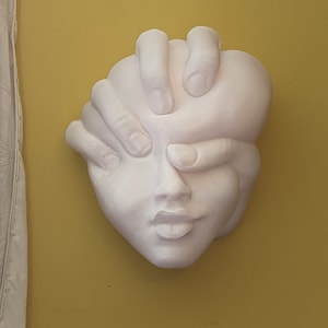 Abstract Sculpture, Home Decor, 3D Wall Art,  Modern Wall Art, Head Sculpture, Women Face Squashed Head Sculpture Wall Hanging