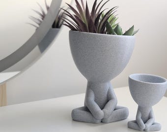 Yoga Pose Planter – 3D Printed Meditating Succulent Pot