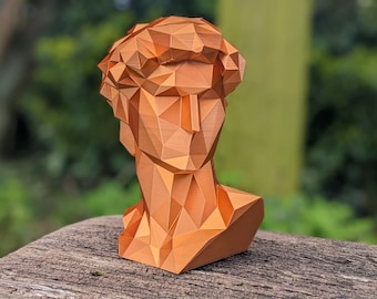 Bust of David Statue, Geometric David Garden Sculpture, Abstract Sculpture David, Modern Decor, Michaelangelo's David Statue