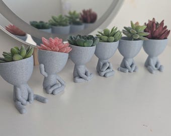 People Planter - Sitting Figure  - Succulent Planter - Cute Plant Pot - Little People - Meditating - Yoga - Legs Planter - Home Decor