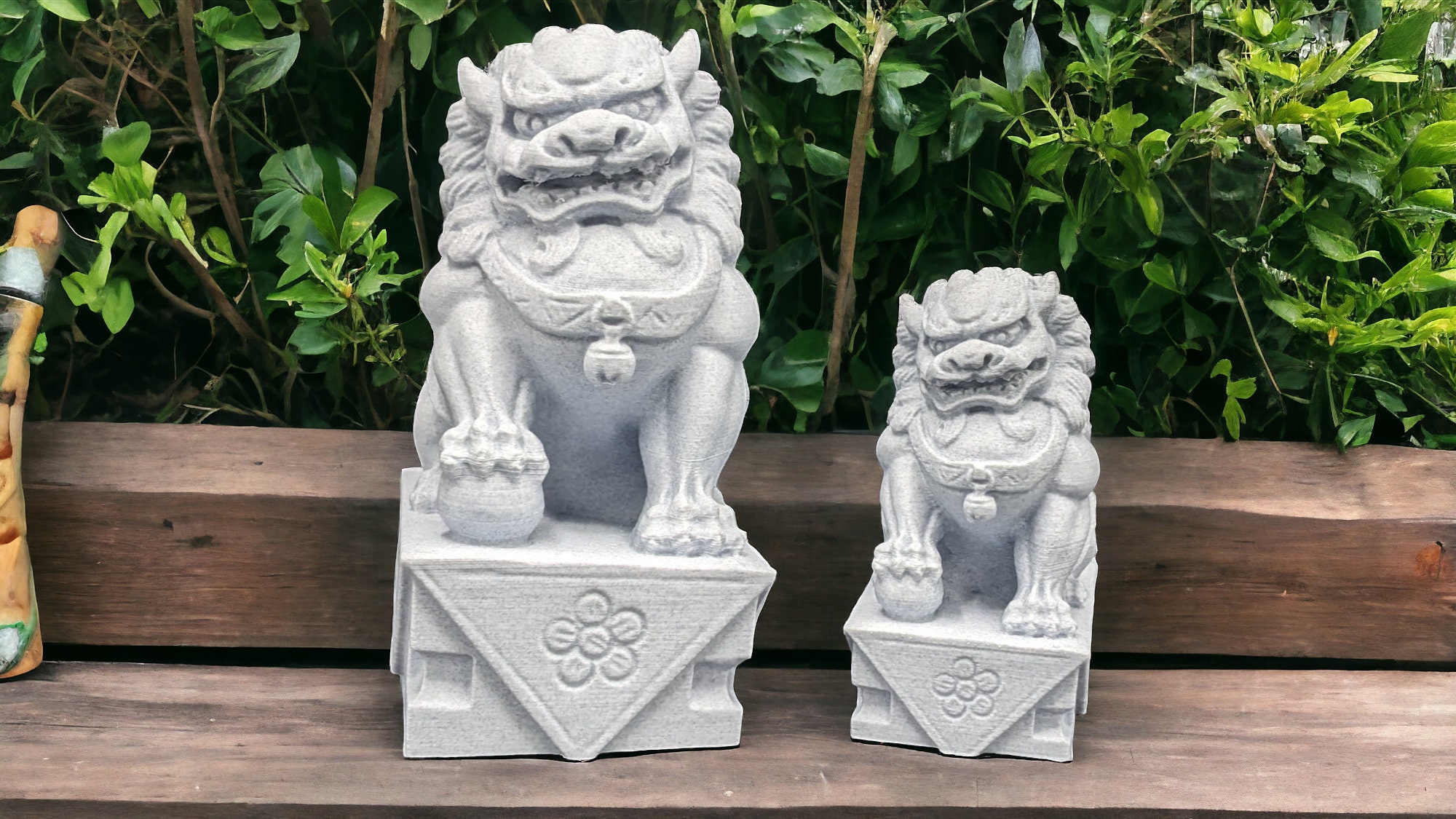 Foo Dogs Pair Garden Decor, Fu Temple Dog, Chinese Statue